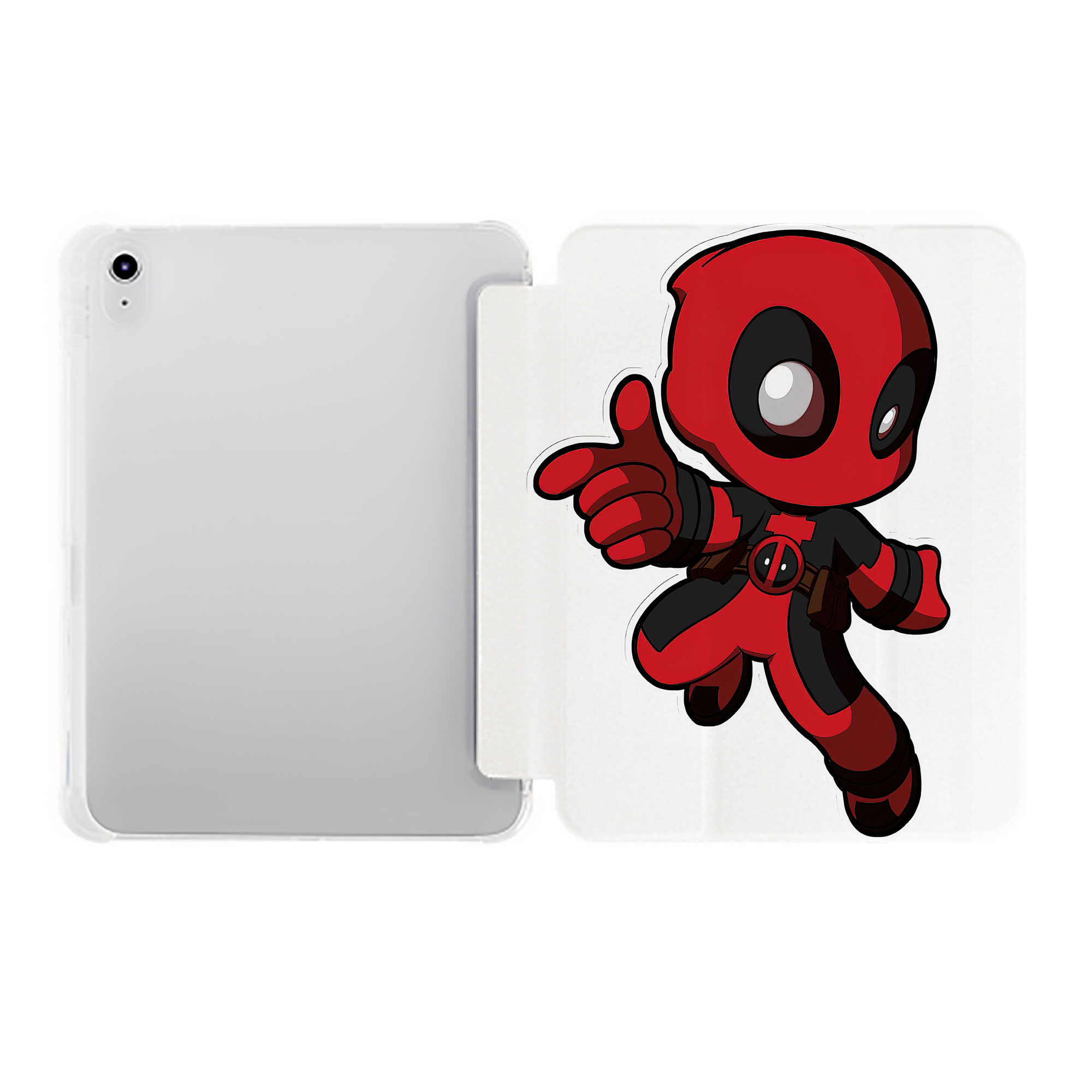 （画像用） Deadpool デッドプール IPad ケース ペン収納付き 三つ折りスタンド PUレザー×シリコン 対応機種9.5/10.5/10.9インチ
